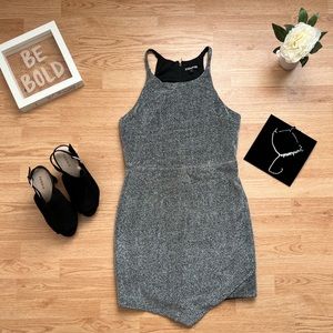 Express high neck silver dress.